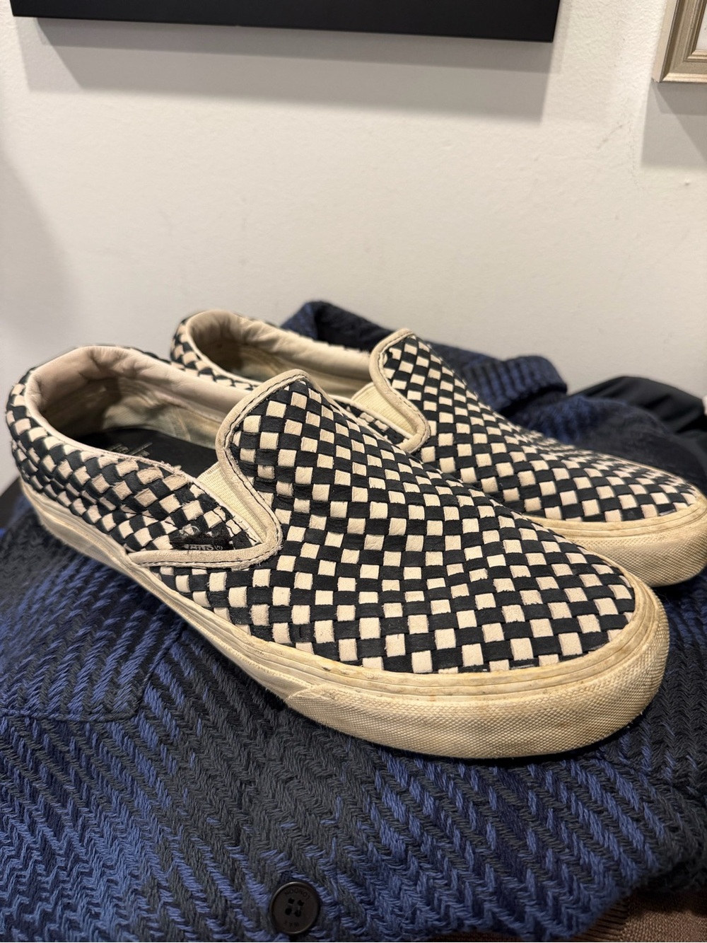 Takahayashi Vans Classic Slip-On Checkerboard in Black and White